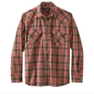 NWT- Pendleton Frontier Western Shirt Pearl Snap Up Long Sleeve Men's Medium Red